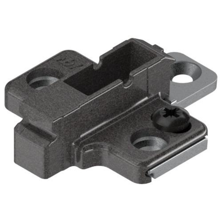 Blum 175H9160 Kereszt szerelőtalp – 6 mm, ónixfekete, előszerelt eurocsavarokkal